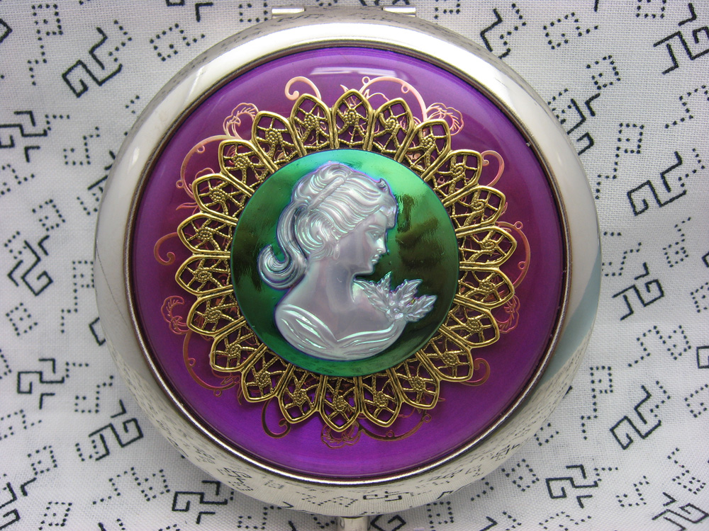 Compact Mirror Psychedelic Lady