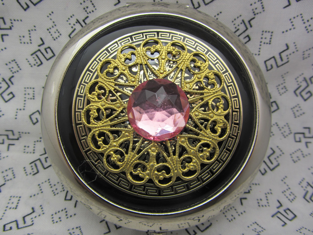 Compact Mirror Black And Pink